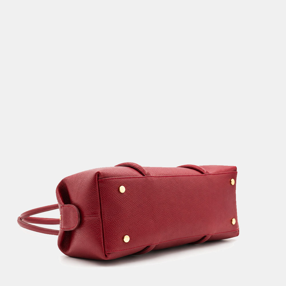 Borsa Donna a Spalla VIAVERDI in Pelle Bordeaux Scuro Made in Italy linea San Gimignano