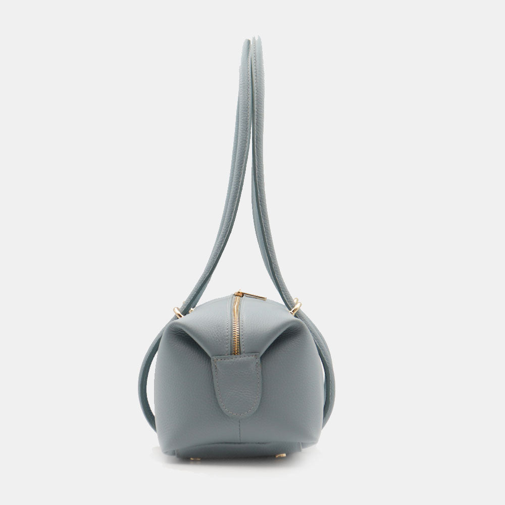 Borsa Donna a Spalla VIAVERDI in Pelle Celeste Made in Italy linea San Gimignano