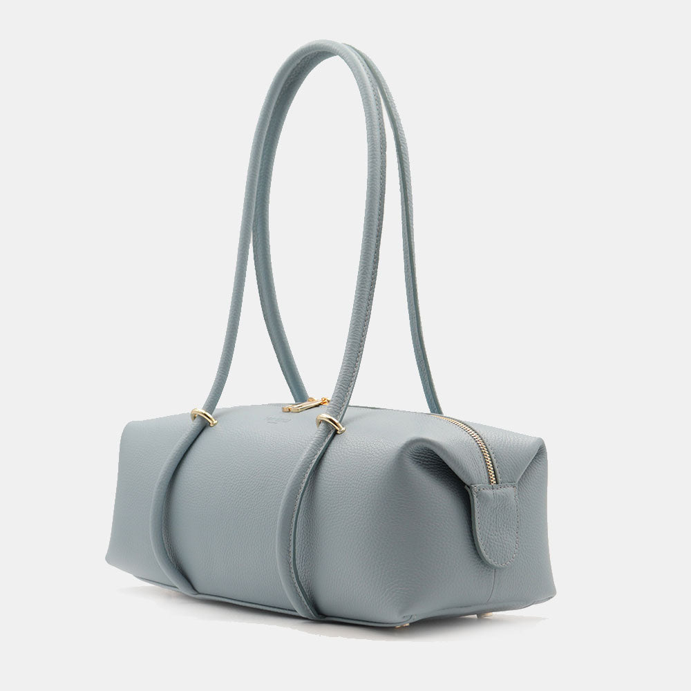 Borsa Donna a Spalla VIAVERDI in Pelle Celeste Made in Italy linea San Gimignano