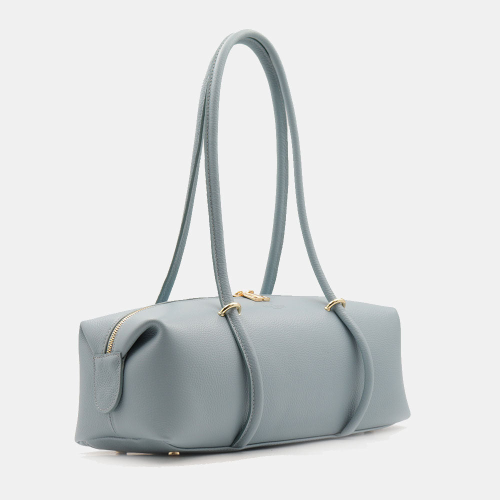 Borsa Donna a Spalla VIAVERDI in Pelle Celeste Made in Italy linea San Gimignano