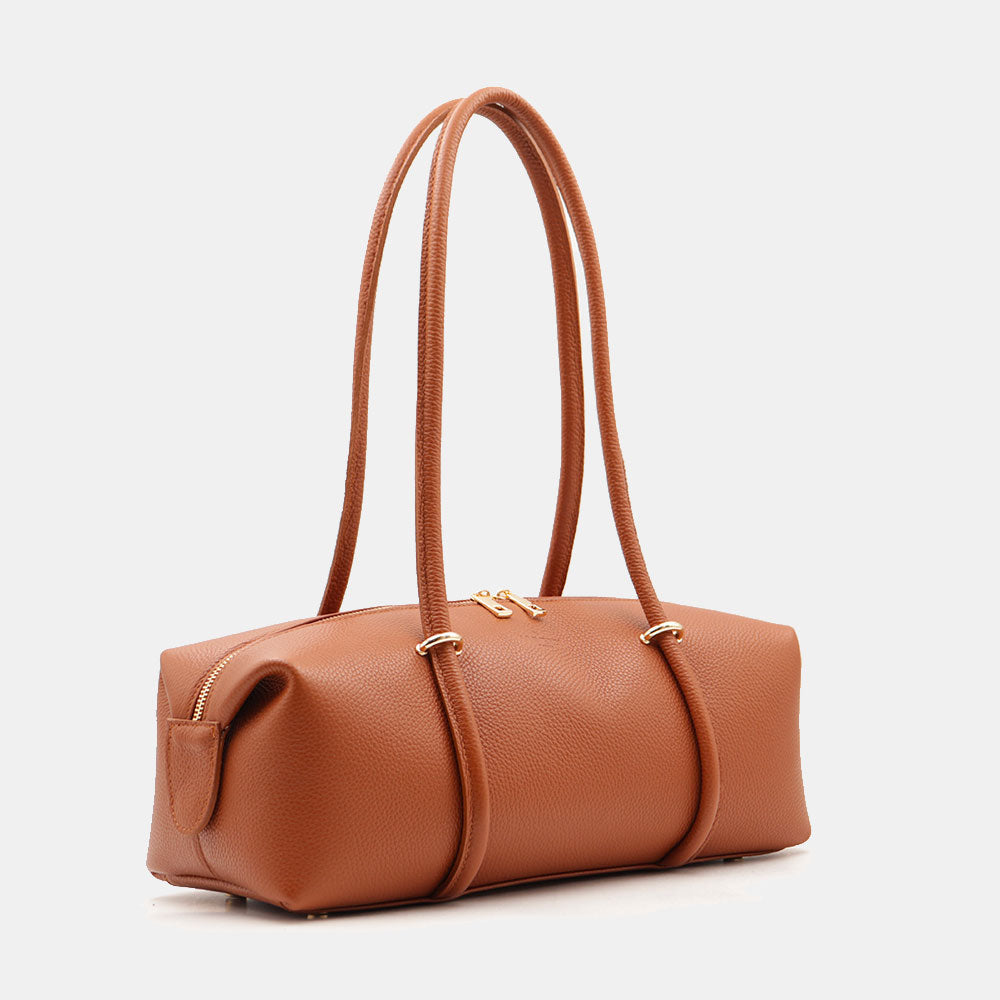 Borsa Donna a Spalla VIAVERDI in Pelle color Cuoio Made in Italy linea San Gimignano