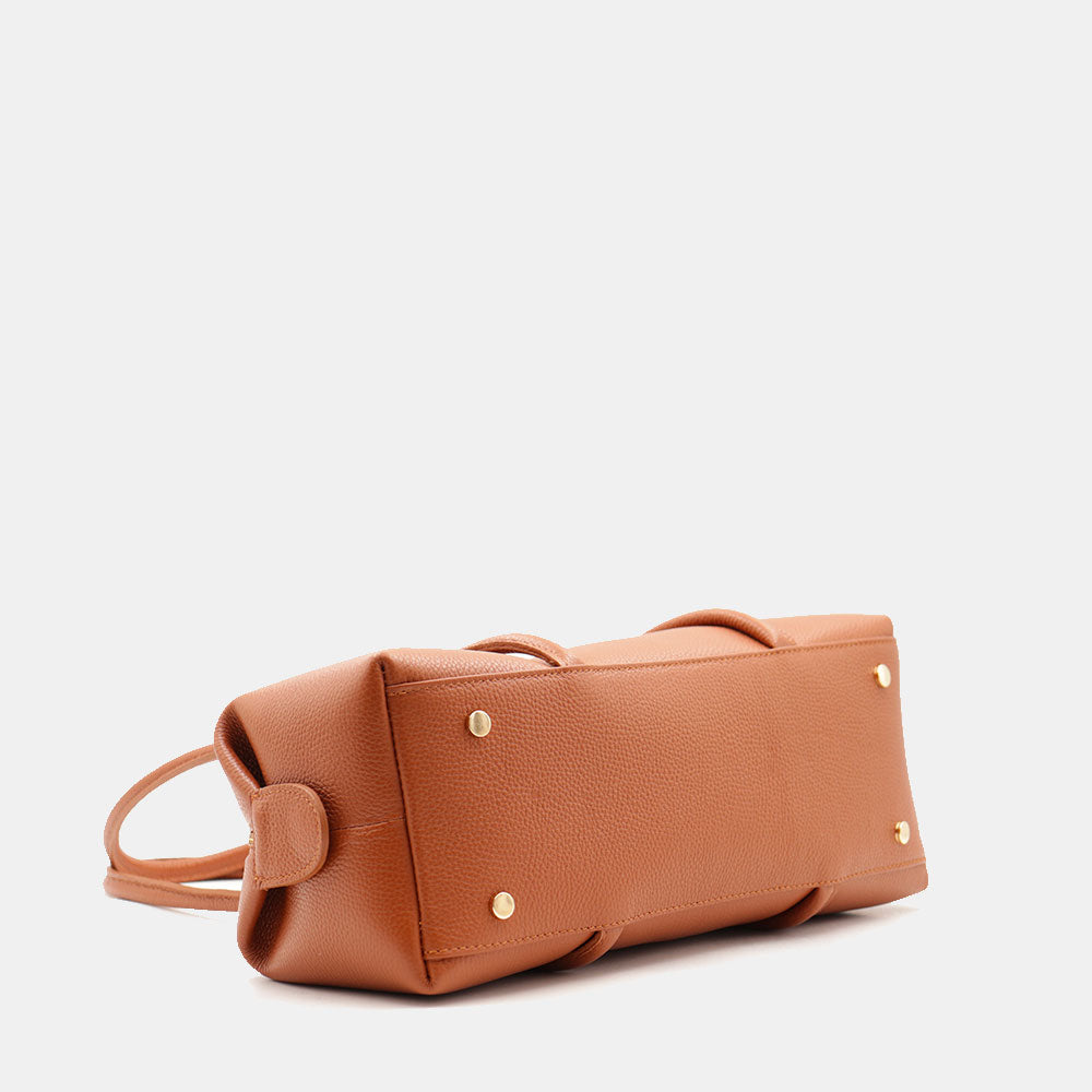 Borsa Donna a Spalla VIAVERDI in Pelle color Cuoio Made in Italy linea San Gimignano