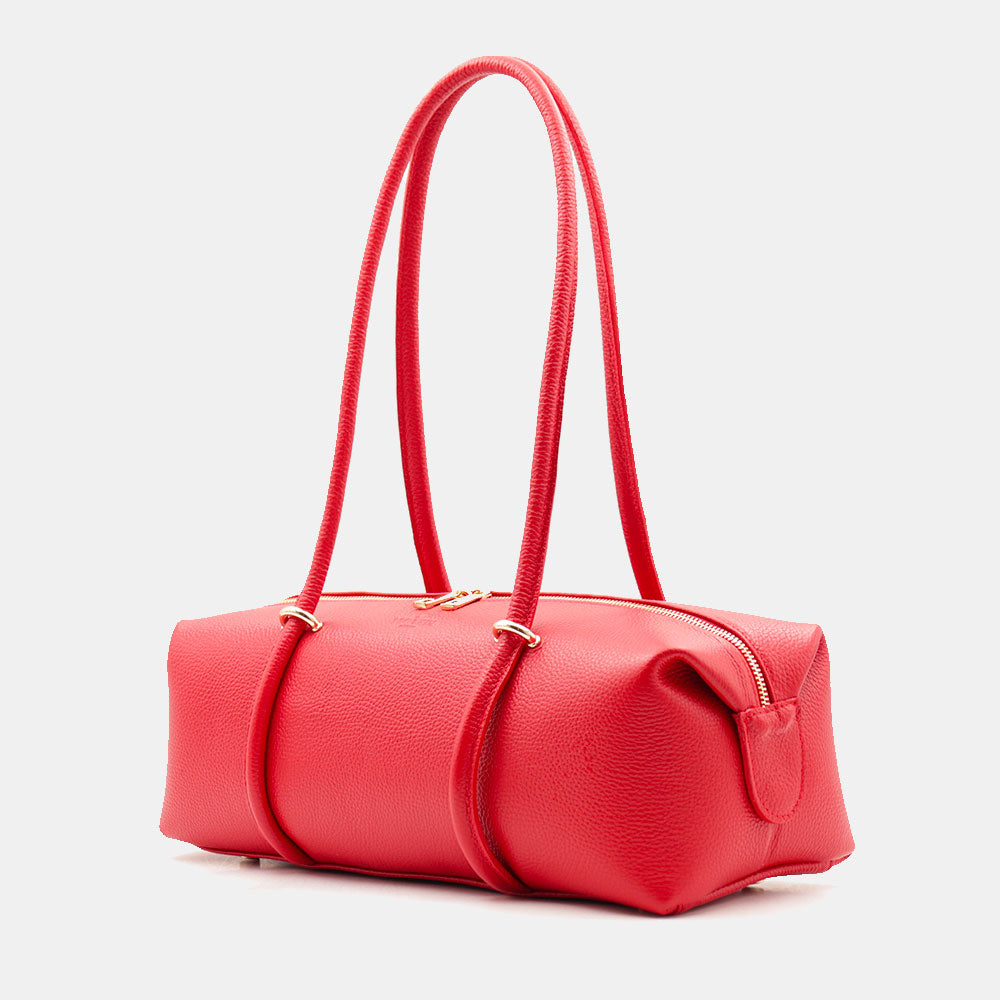 Borsa Donna a Spalla VIAVERDI in Pelle Rossa Made in Italy linea San Gimignano