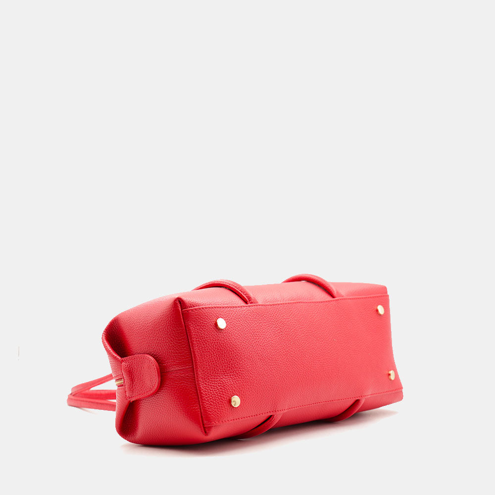Borsa Donna a Spalla VIAVERDI in Pelle Rossa Made in Italy linea San Gimignano