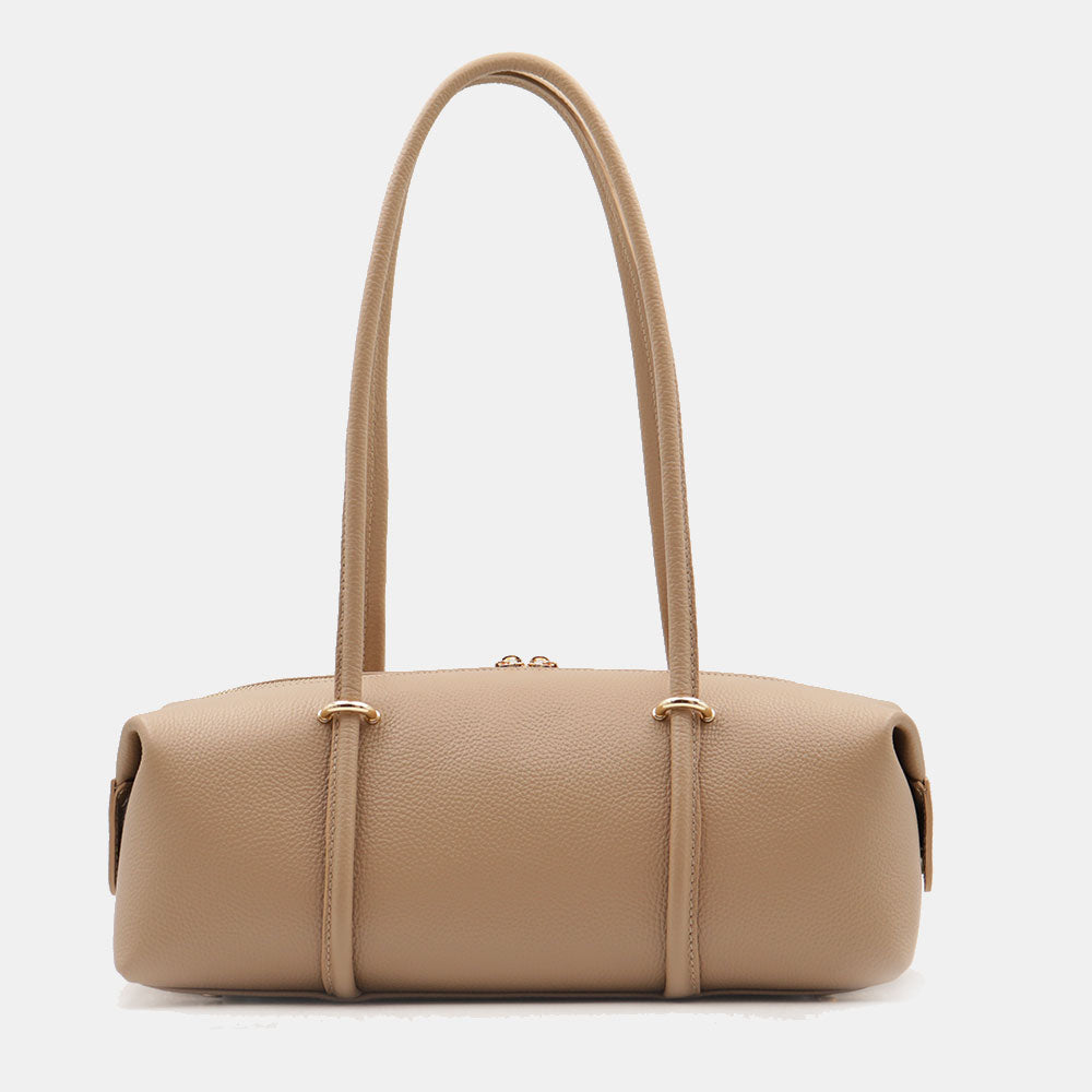 Borsa Donna a Spalla VIAVERDI in Pelle Taupe Made in Italy linea San Gimignano