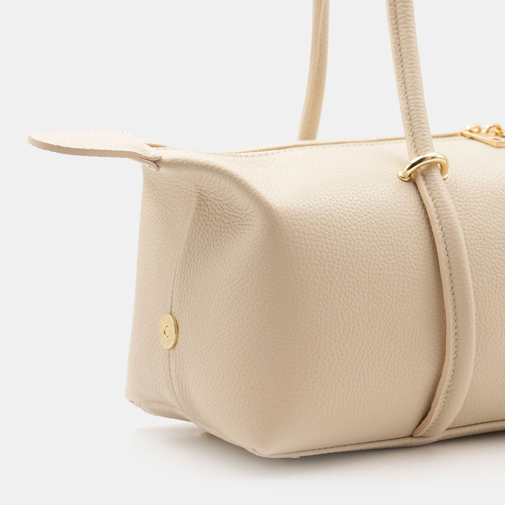 Borsa Donna a Spalla VIAVERDI in Pelle Beige Made in Italy linea San Gimignano
