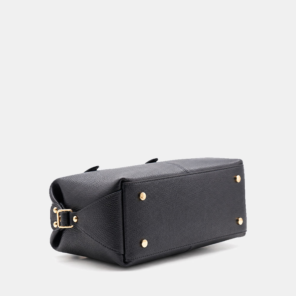 Borsa Bauletto VIAVERDI in Pelle Blu Made in Italy Linea San Gimignano