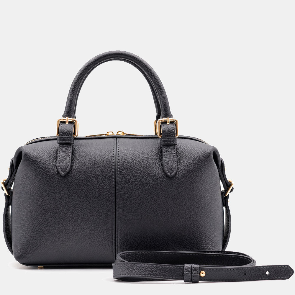 Borsa Bauletto VIAVERDI in Pelle Blu Made in Italy Linea San Gimignano