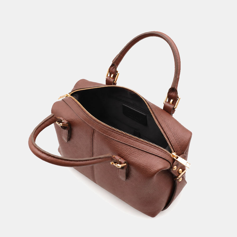 Borsa Bauletto VIAVERDI in Pelle Marrone Made in Italy Linea San Gimignano