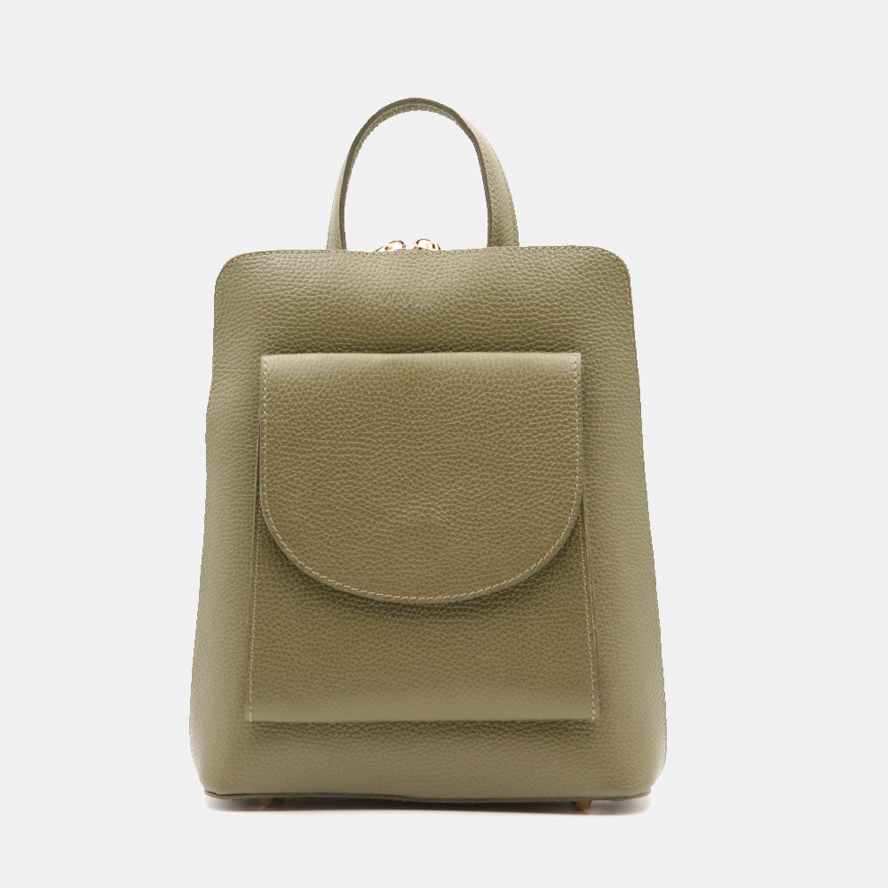 Zaino Donna in Pelle Verde VIAVERDI Made in Italy Linea San Gimignano