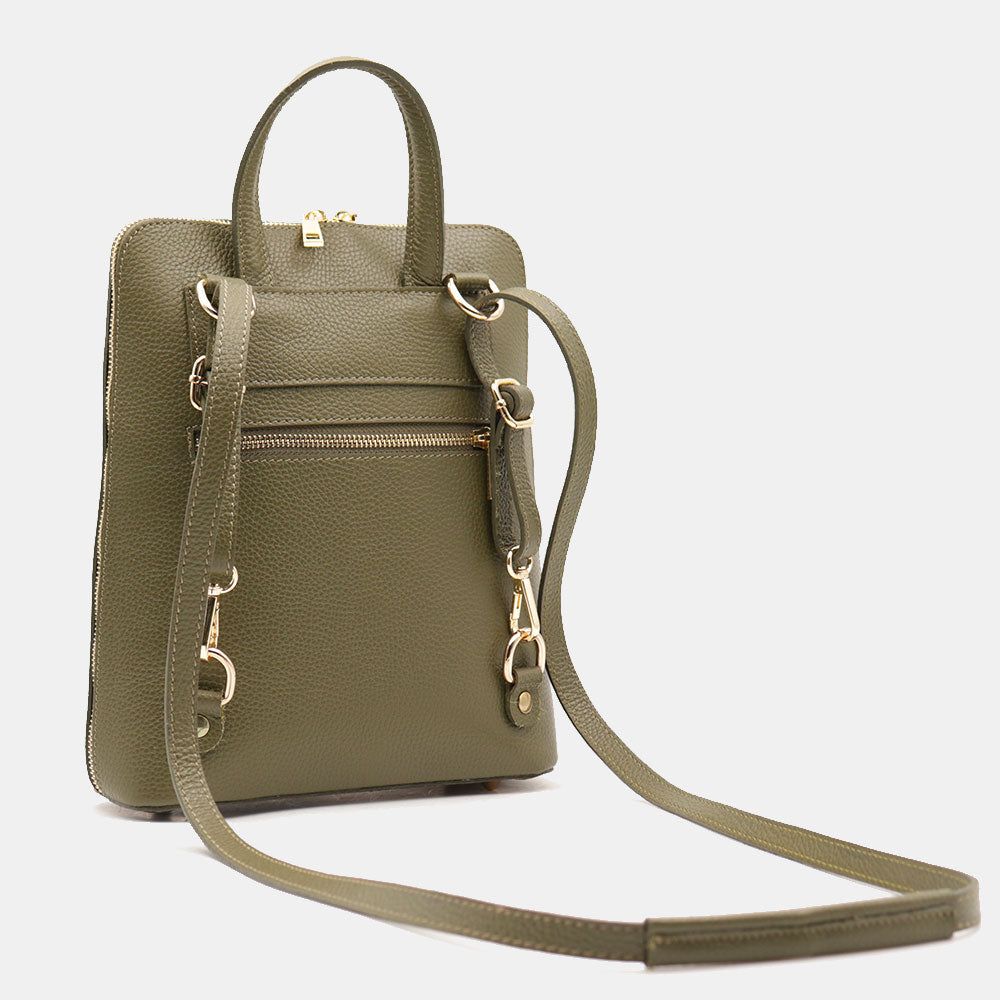 Zaino Donna in Pelle Verde VIAVERDI Made in Italy Linea San Gimignano