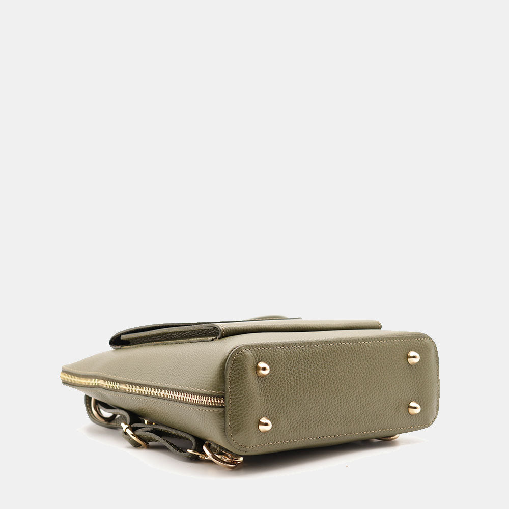 Zaino Donna in Pelle Verde VIAVERDI Made in Italy Linea San Gimignano