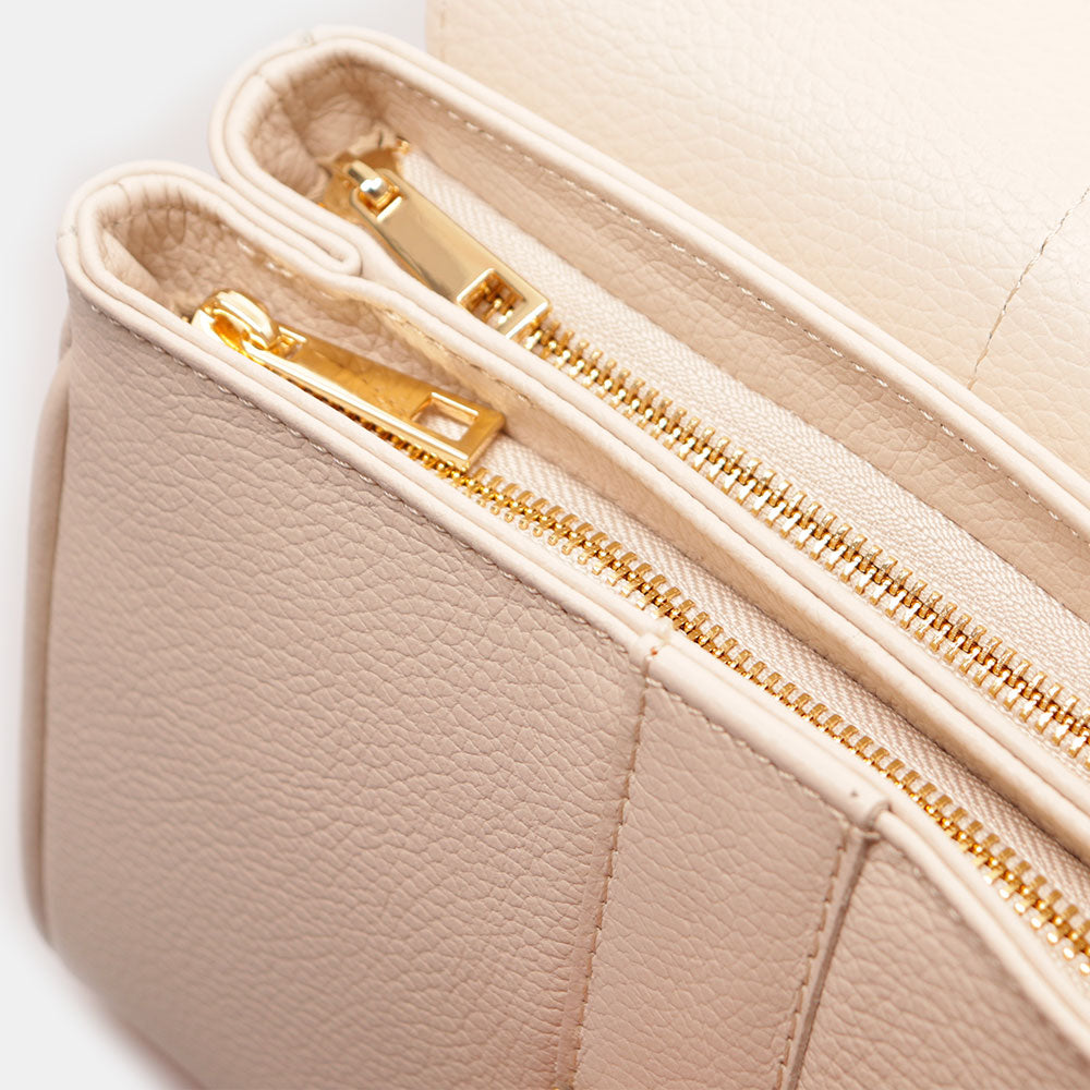 Borsa a Mano VIAVERDI in Pelle Beige Made in Italy linea Montalcino