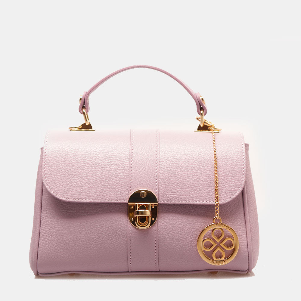 Borsa a Mano VIAVERDI in Pelle Lilla Made in Italy linea Montalcino