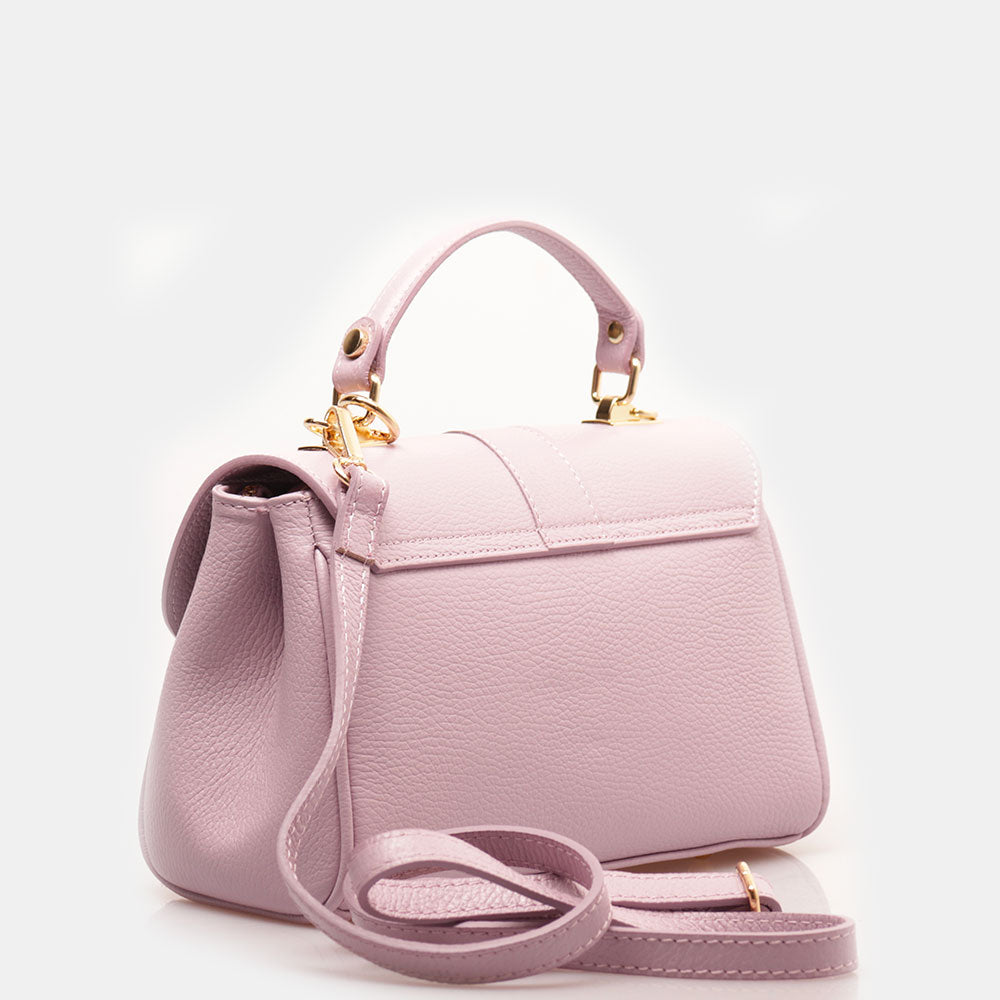 Borsa a Mano VIAVERDI in Pelle Lilla Made in Italy linea Montalcino