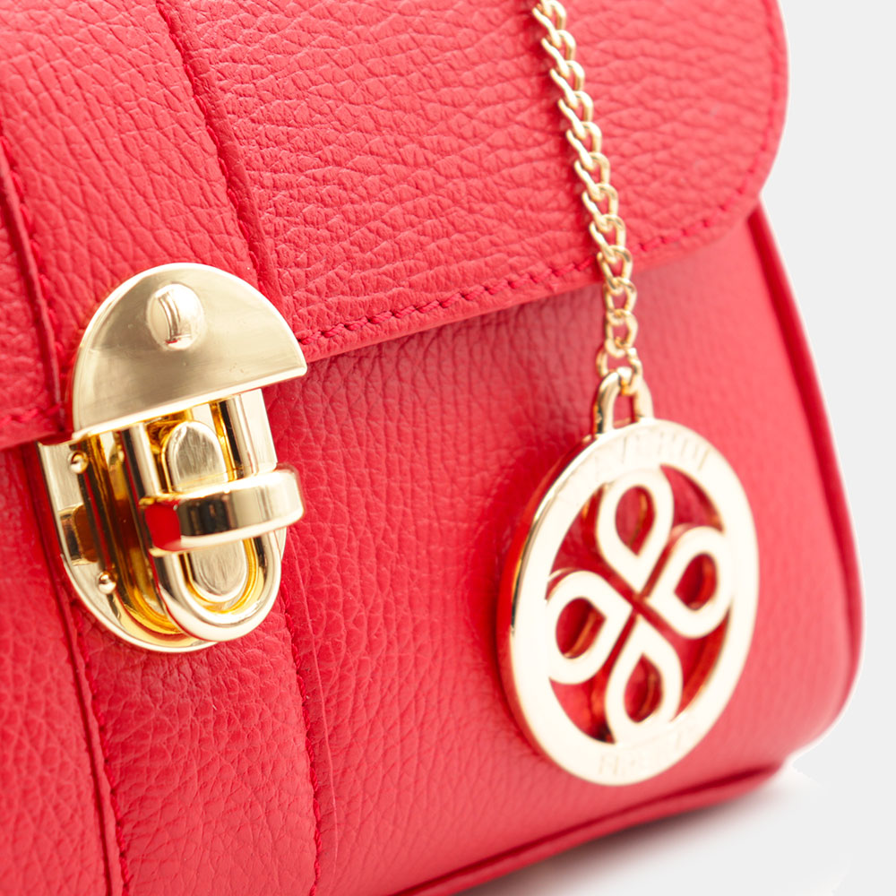 Borsa a Mano VIAVERDI in Pelle Rossa Made in Italy linea Montalcino