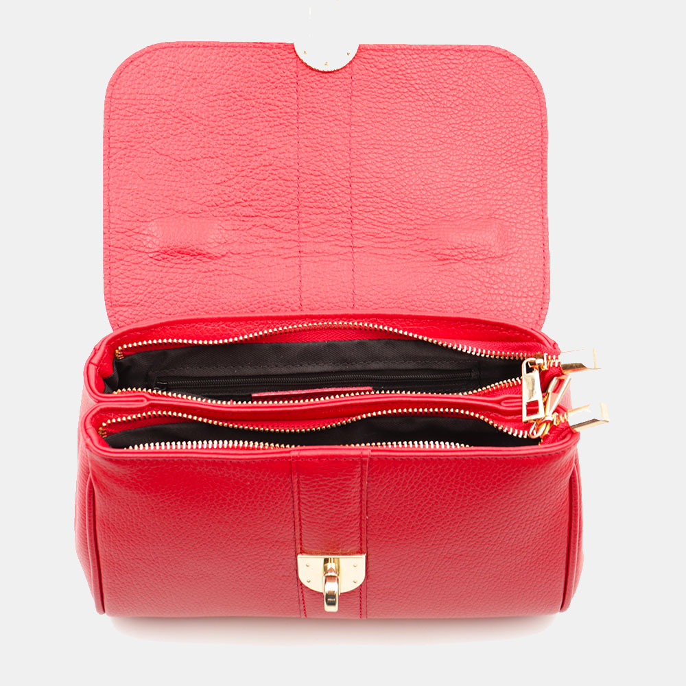 Borsa a Mano VIAVERDI in Pelle Rossa Made in Italy linea Montalcino