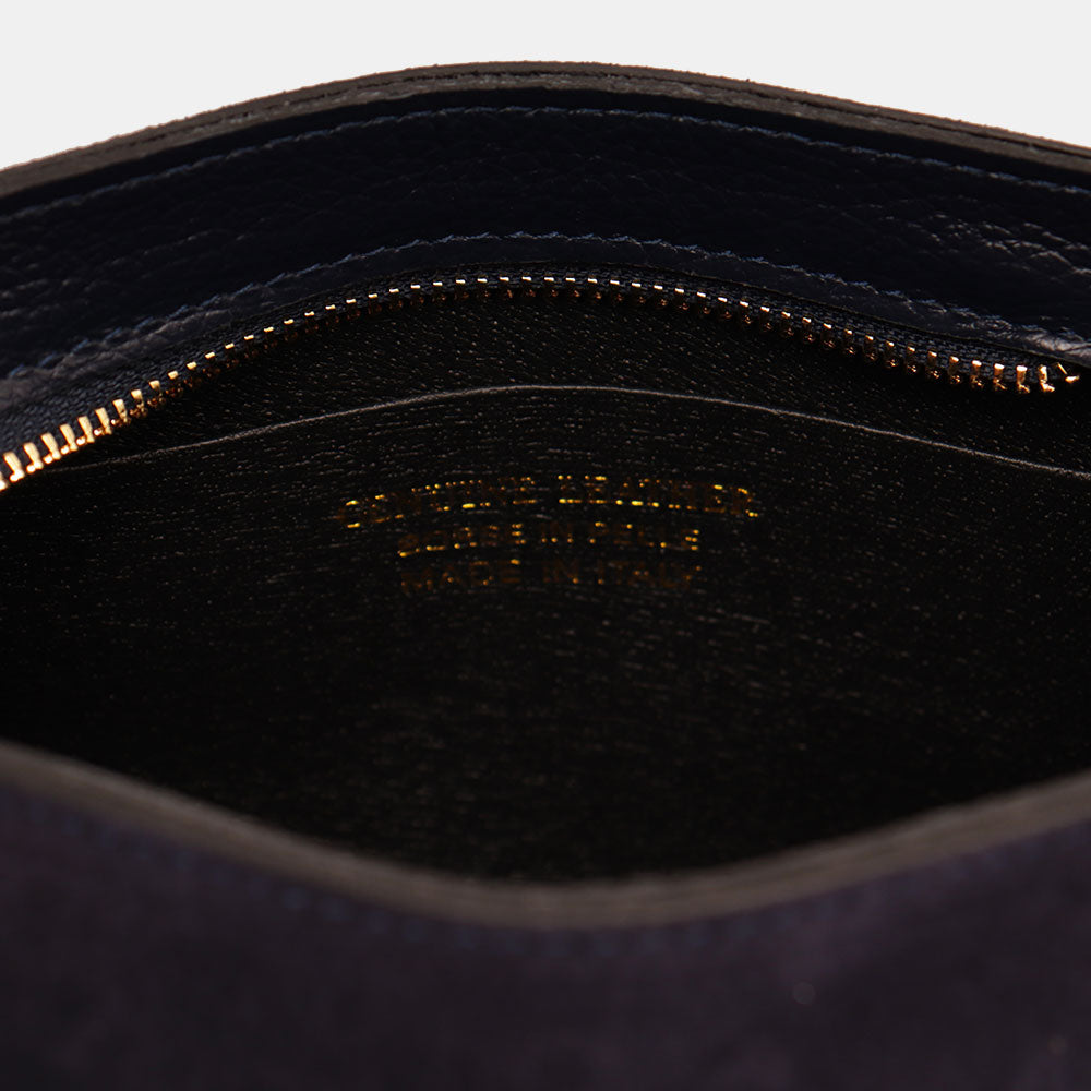 Borsa a Mano VIAVERDI in Camoscio Blu Made in Italy linea Castiglione