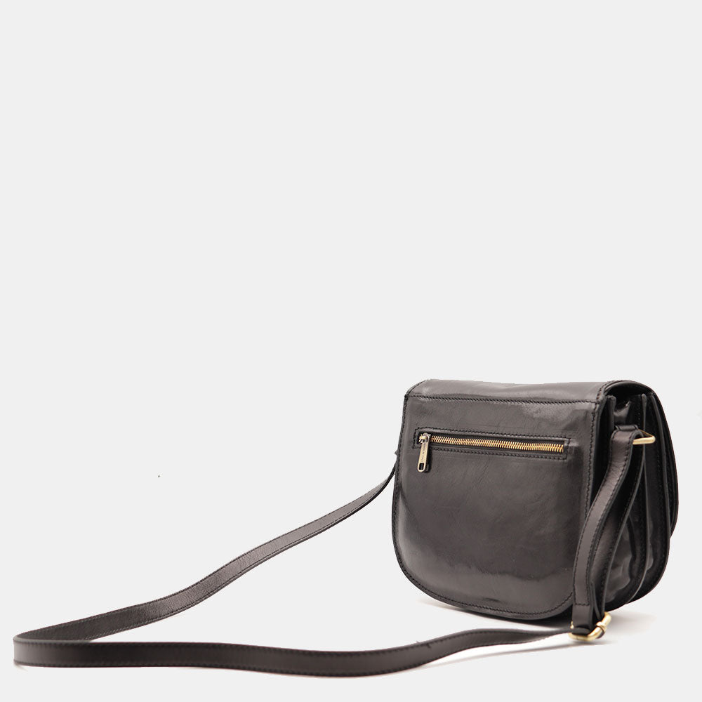 Borsa Tracolla VIAVERDI in Pelle Nera Made in Italy linea Firenze