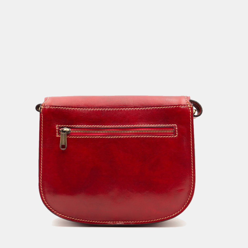 Borsa Tracolla VIAVERDI in Pelle Rossa Made in Italy linea Firenze