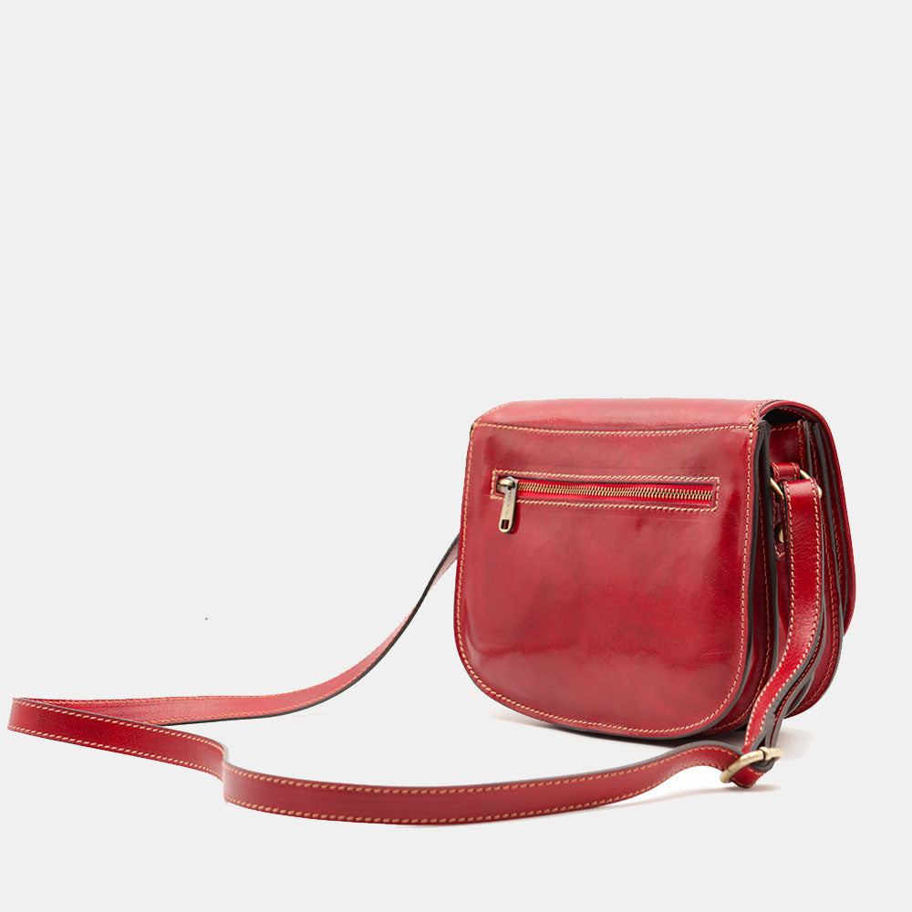 Borsa Tracolla VIAVERDI in Pelle Rossa Made in Italy linea Firenze