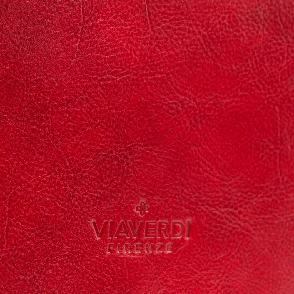 Borsa Tracolla VIAVERDI in Pelle Rossa Made in Italy linea Firenze