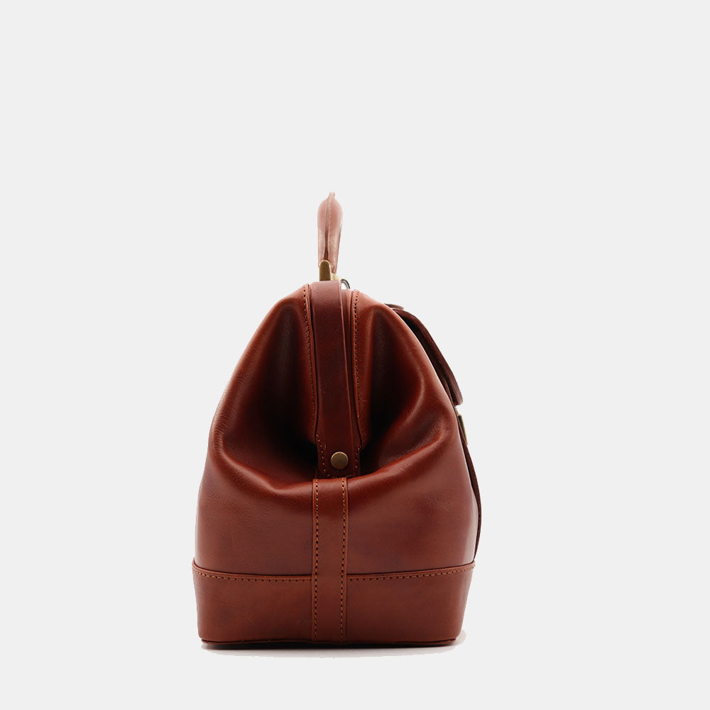 Classic Doctor's Bag in Tan Leather VIAVERDI Made in Italy Florence line