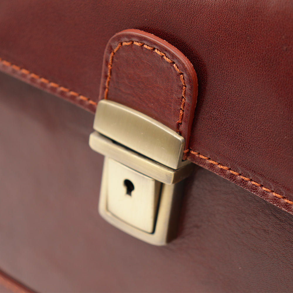 Borsa Medico Classica in Pelle Marrone VIAVERDI Made in Italy linea Firenze