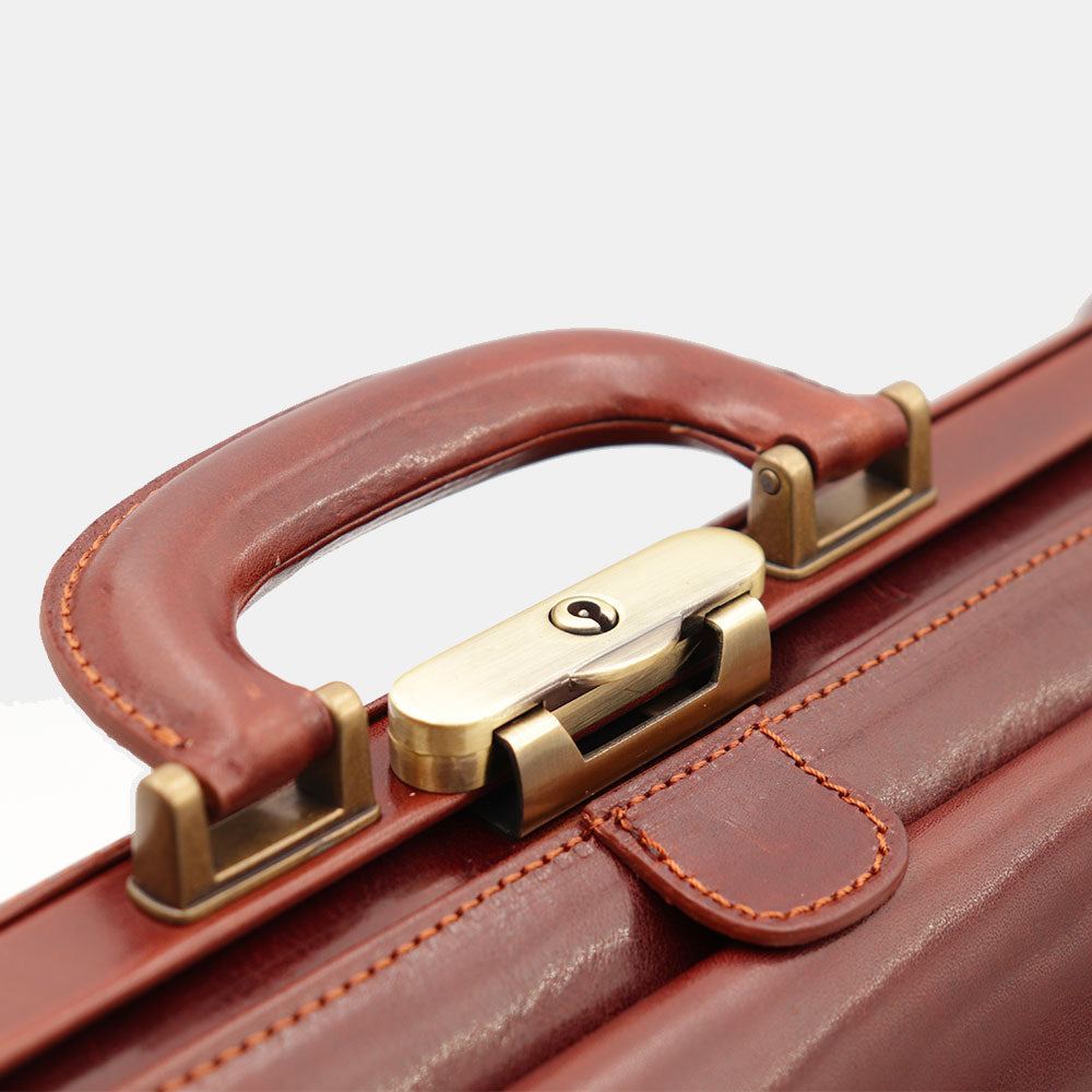 Borsa Medico Classica in Pelle Marrone VIAVERDI Made in Italy linea Firenze