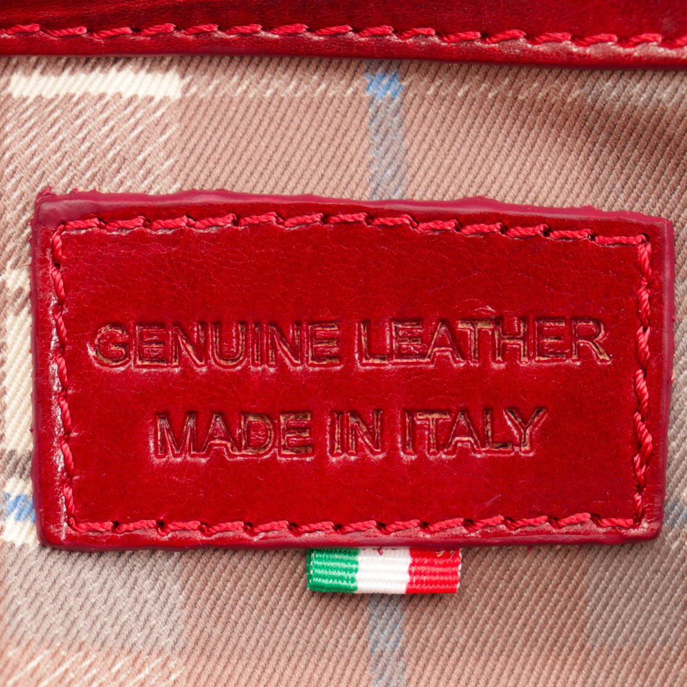 Borsa a Mano VIAVERDI in Pelle Rossa Made in Italy linea Firenze