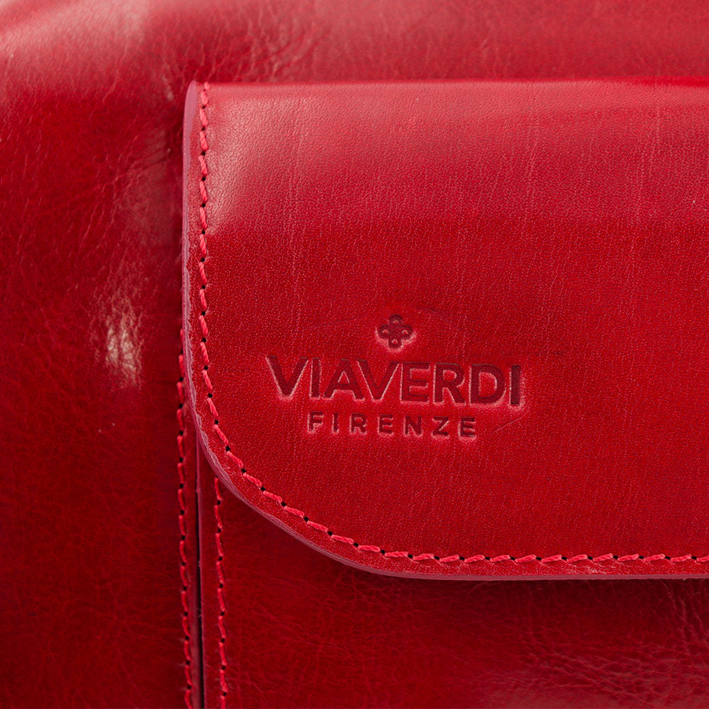 Borsa Medico Classica in Pelle Rossa VIAVERDI Made in Italy linea Firenze