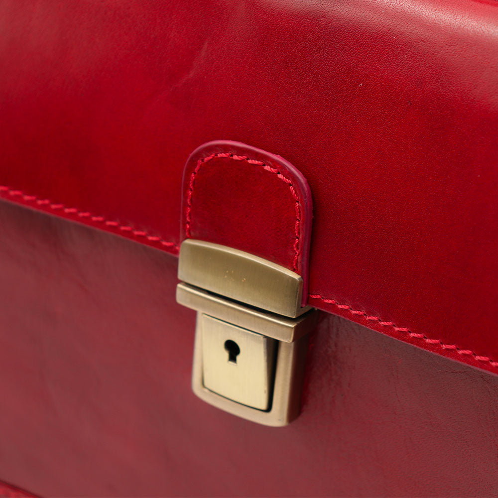 Borsa Medico Classica in Pelle Rossa VIAVERDI Made in Italy linea Firenze