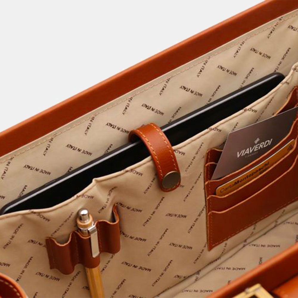 VIAVERDI Arzttasche aus Leder, hergestellt in Italien, Florence-Linie