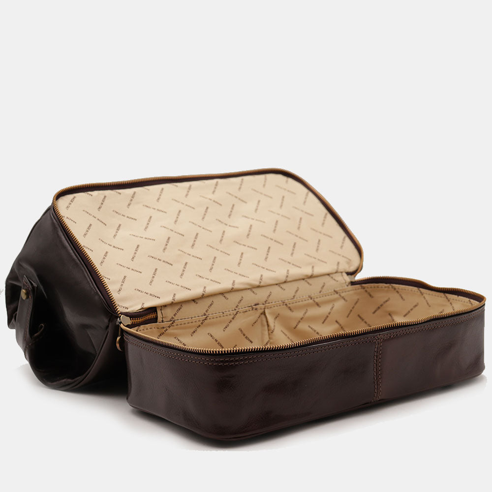 VIAVERDI Made in Italy Dark Brown Leather Doctor's Bag, Florence Line