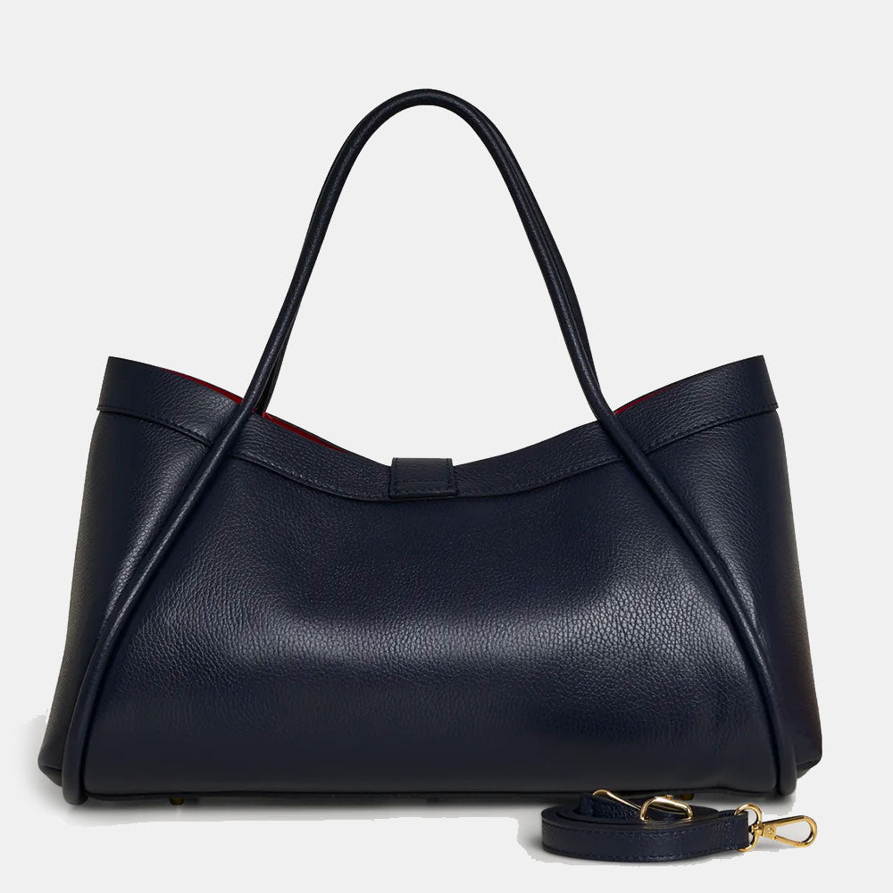 VIAVERDI Women's Shoulder Bag in Blue Leather Made in Italy, Cortona Line