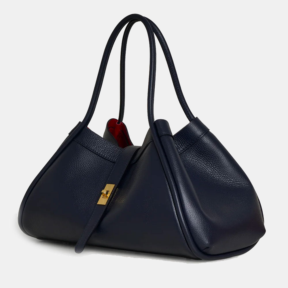 Borsa Donna a Spalla VIAVERDI in Pelle Blu Made in Italy linea Cortona