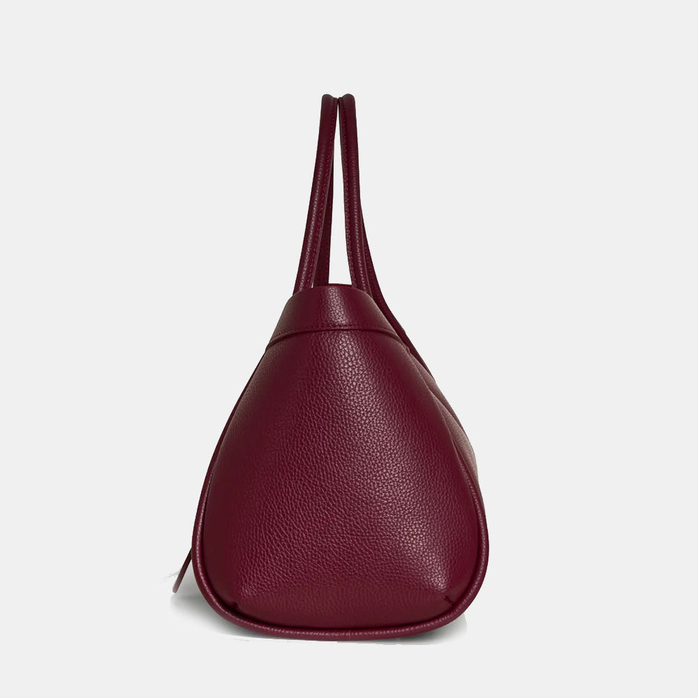 Borsa Donna a Spalla VIAVERDI in Pelle Bordeaux Made in Italy linea Cortona