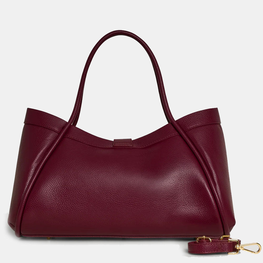 Borsa Donna a Spalla VIAVERDI in Pelle Bordeaux Made in Italy linea Cortona