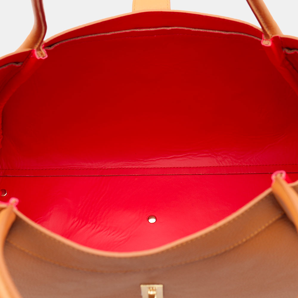 Borsa Donna a Spalla VIAVERDI in Pelle Marrone Chiaro Made in Italy linea Cortona