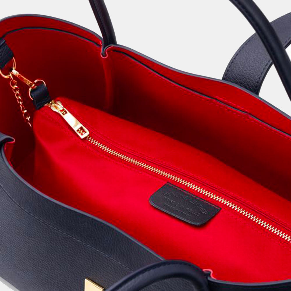 Borsa Donna a Spalla VIAVERDI in Pelle Blu Made in Italy linea Cortona