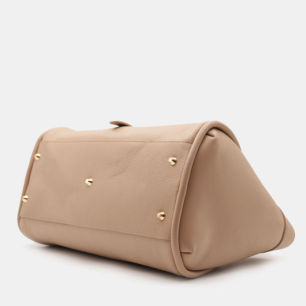 Borsa Donna a Spalla VIAVERDI in Pelle Beige Made in Italy linea Cortona