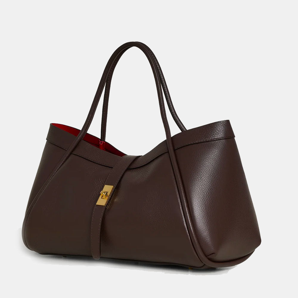 Borsa Donna a Spalla VIAVERDI in Pelle Testa di Moro Made in Italy linea Cortona