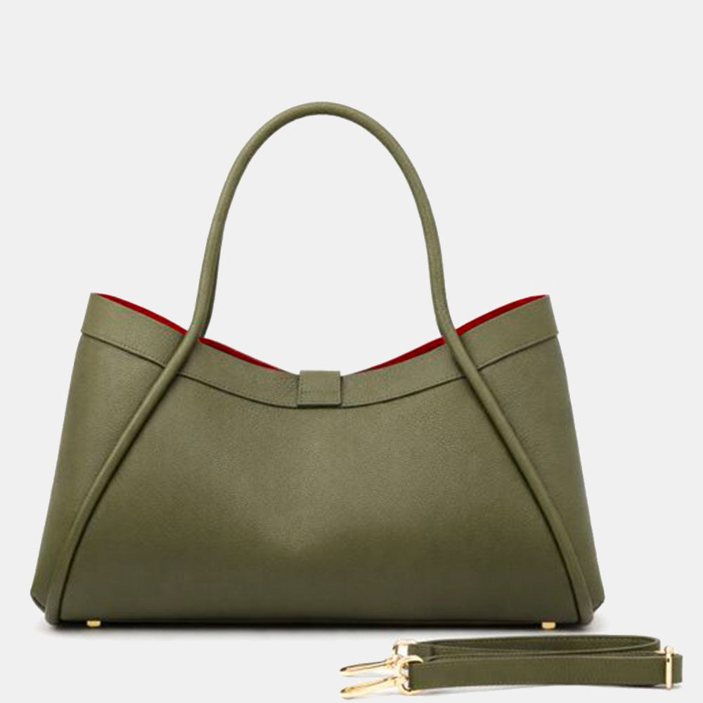 Borsa Donna a Spalla VIAVERDI in Pelle Verde Made in Italy linea Cortona