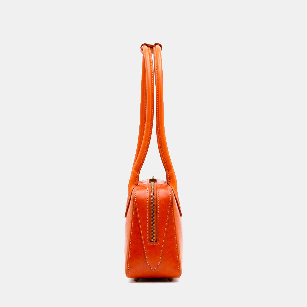 Borsa Donna Bauletto a Spalla Donna VIAVERDI in Pelle color Cuoio Made in Italy linea Firenze