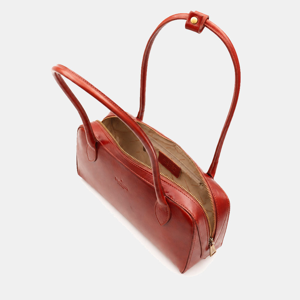 Borsa Donna Bauletto a Spalla Donna VIAVERDI in Pelle Marrone Made in Italy linea Firenze