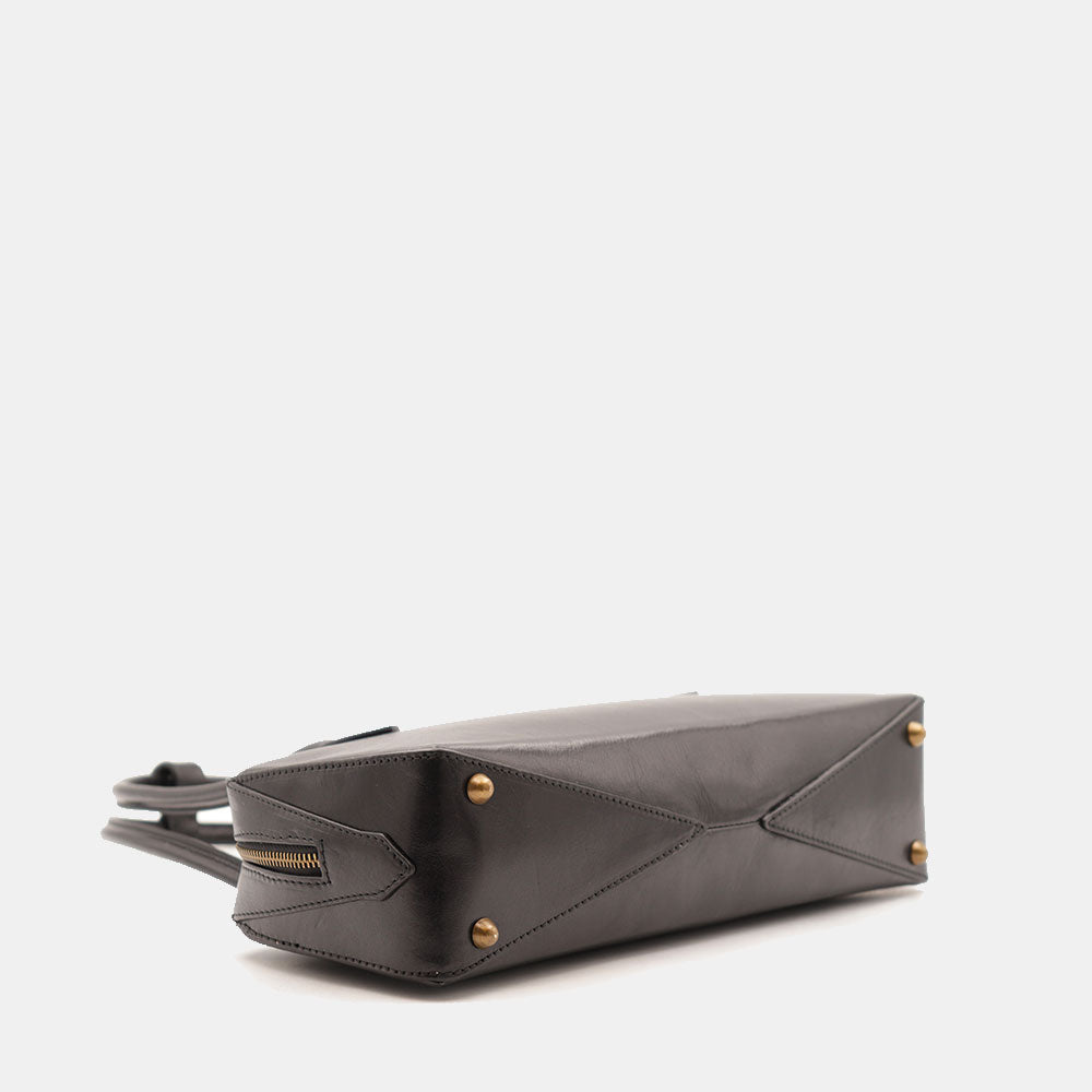 ViaVerdi Bowlingtasche für Damen aus Schwarzem Leder Made in Italy – Linie Firenze