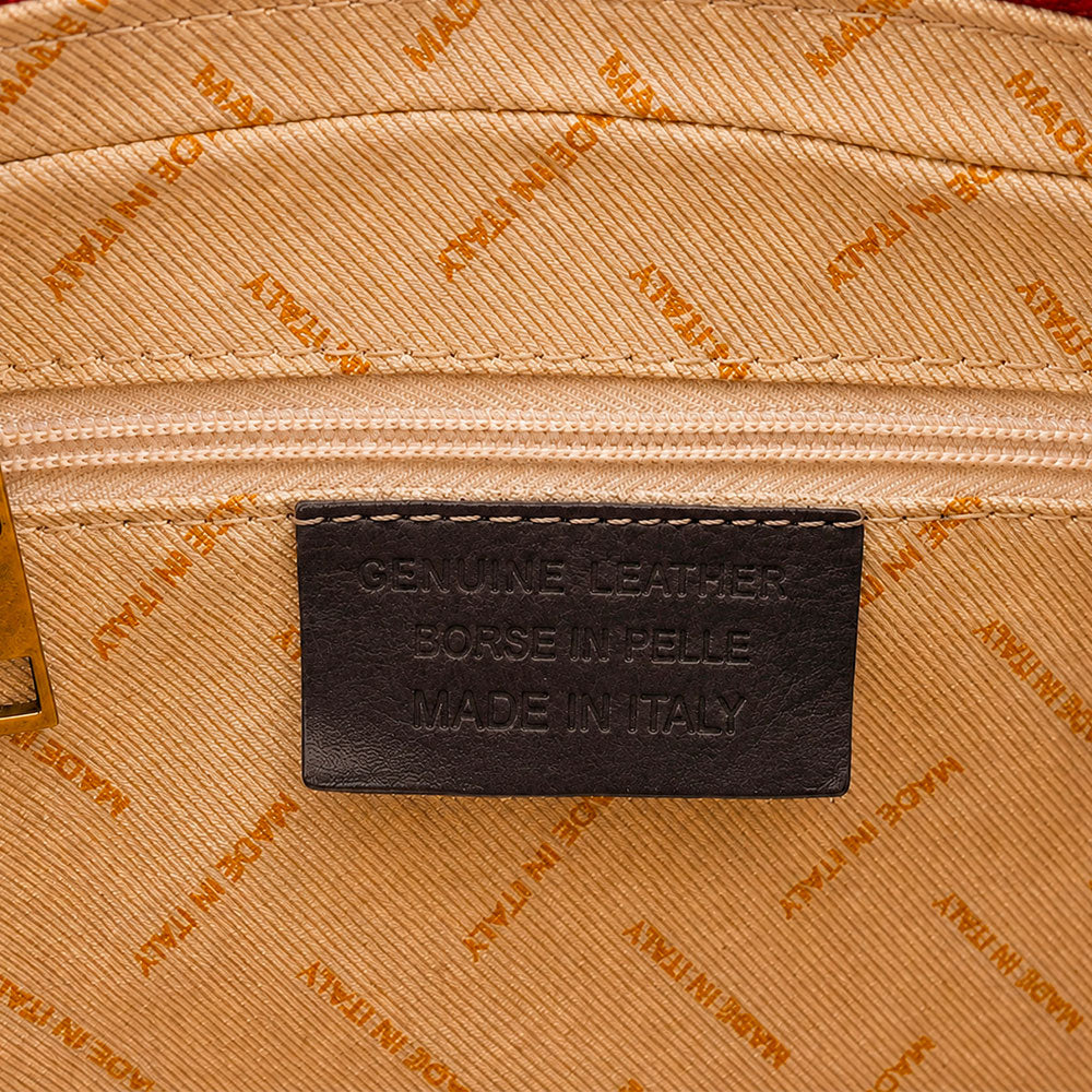 ViaVerdi Bowlingtasche für Damen aus Schwarzem Leder Made in Italy – Linie Firenze