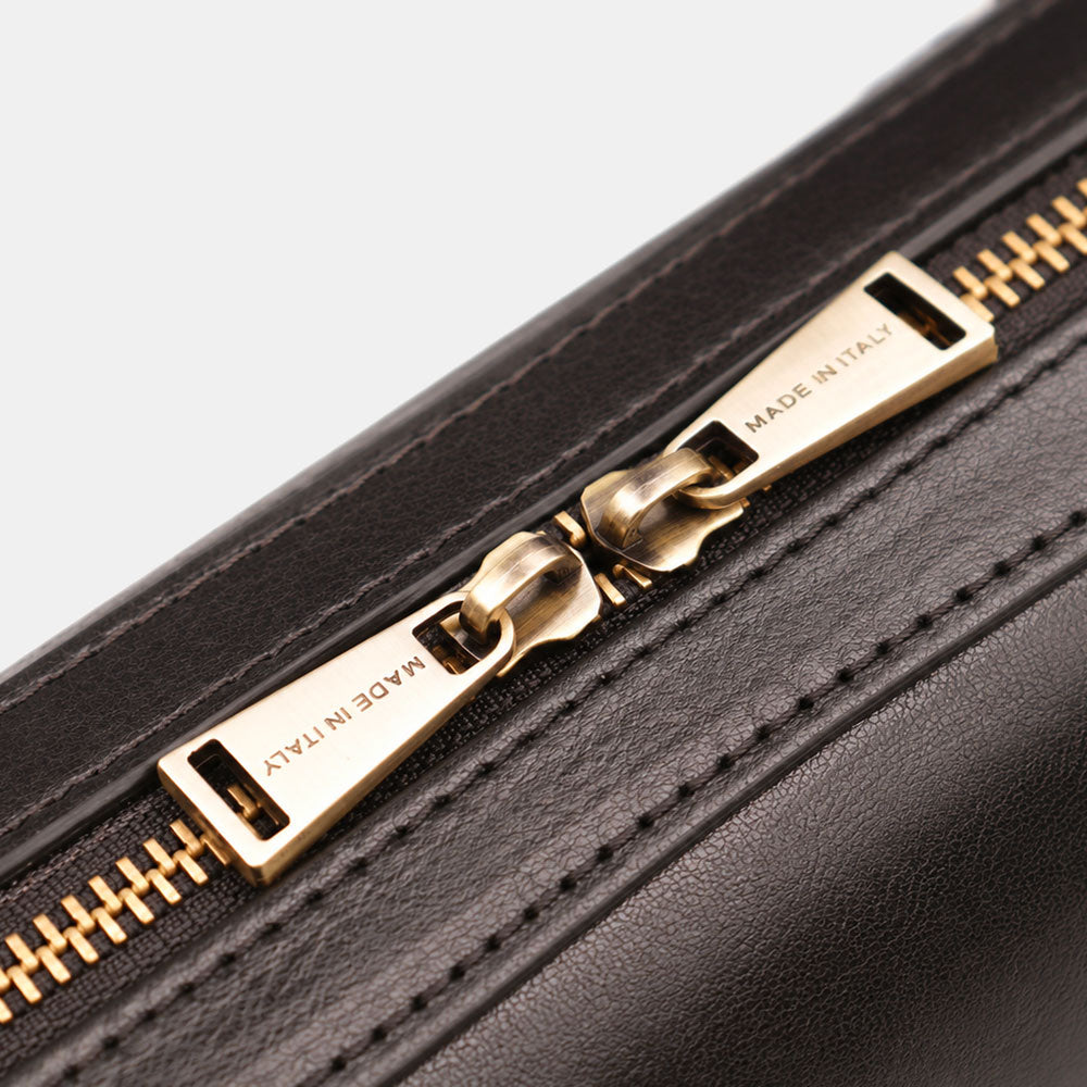 ViaVerdi Bowlingtasche für Damen aus Schwarzem Leder Made in Italy – Linie Firenze