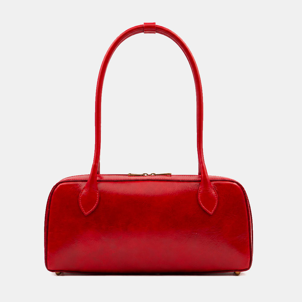 Borsa Donna Bualetto a Spalla Donna VIAVERDI in Pelle Rosso Made in Italy linea Firenze