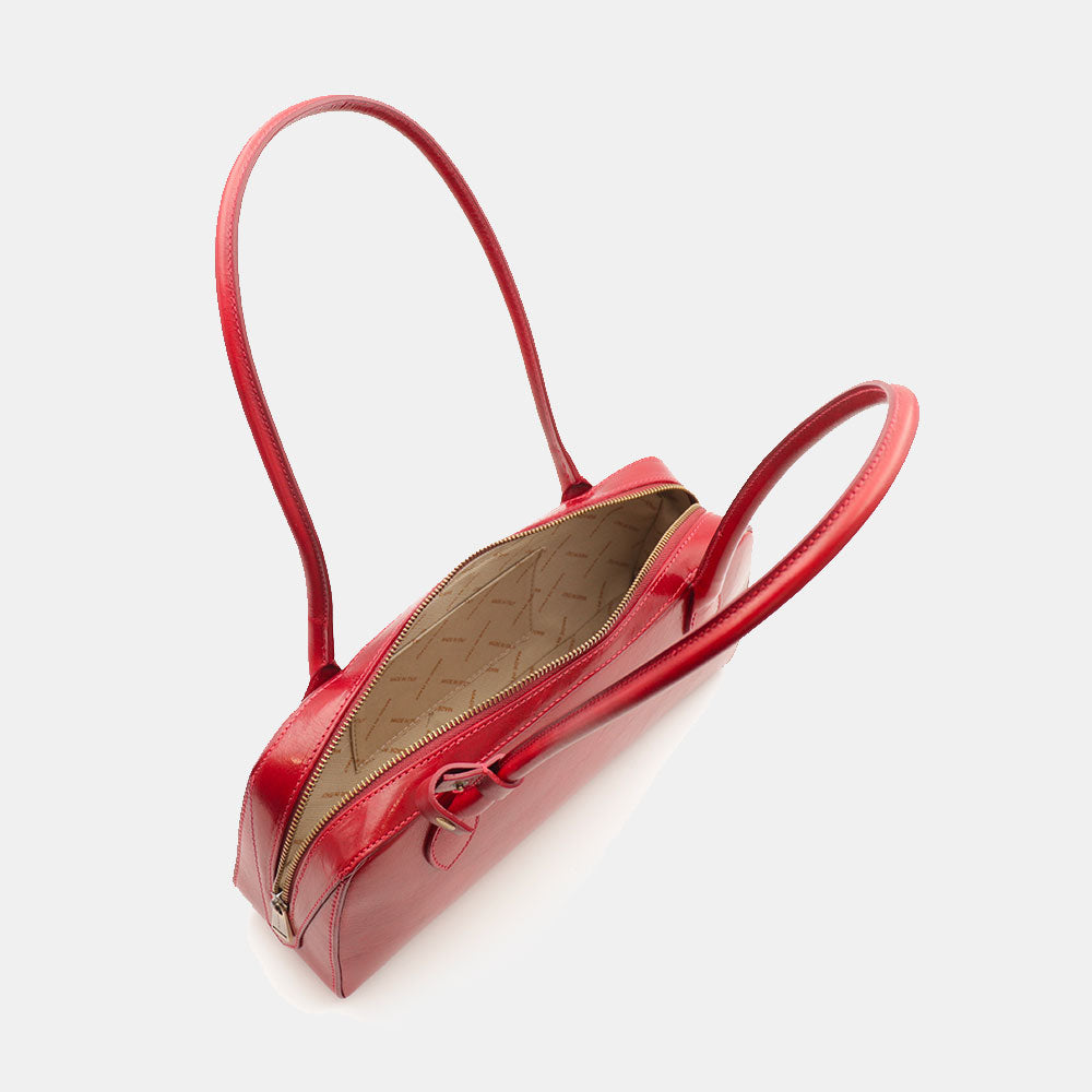 Borsa Donna Bualetto a Spalla Donna VIAVERDI in Pelle Rosso Made in Italy linea Firenze